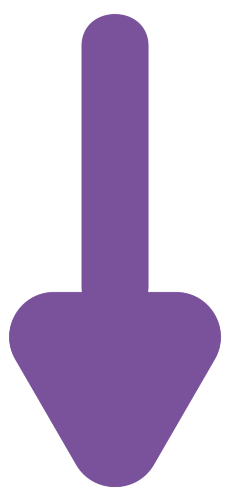 Elemento para página web. Flecha color violeta apuntando hacia abajo.