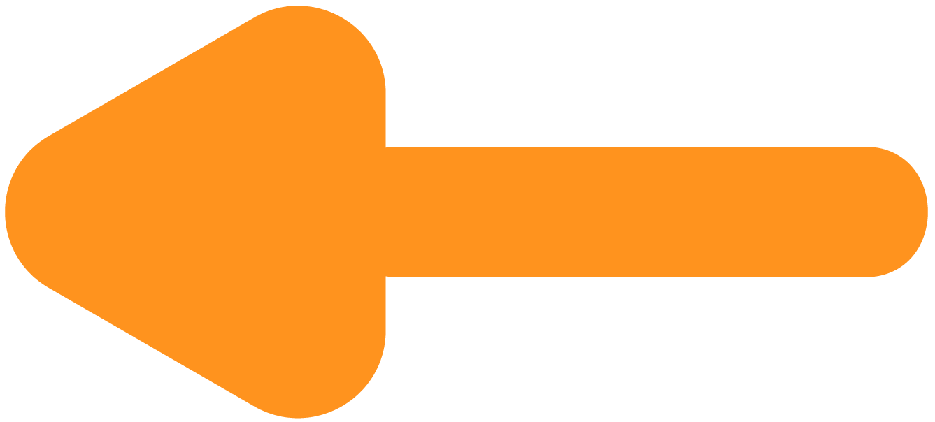 Elemento para página web. Flecha naranja apuntando hacia la izquierda