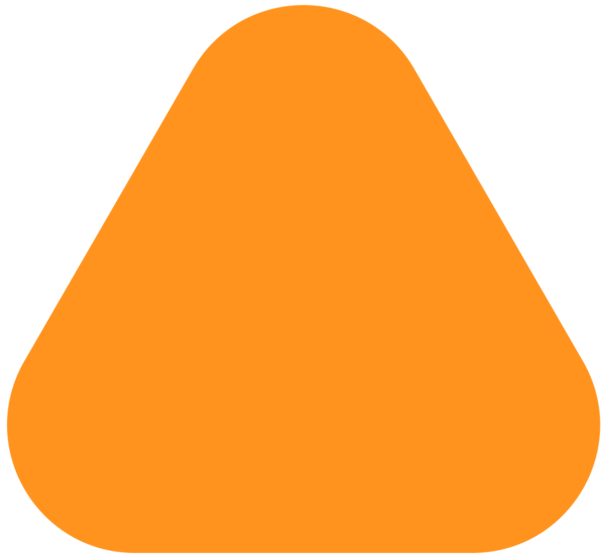 Elemento para página web. Triángulo naranja.